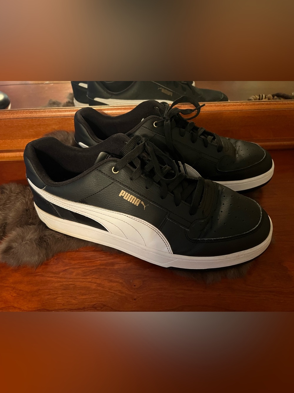 Puma Black and White Low-Top Casual Sneakers